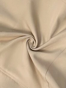 BamGleam Women's Cold Shoulder Double-Breasted Cinched Waist Short Blouse With Lapel Collar, Long Sleeves And Asymmetrical Hem - Khaki - View 9