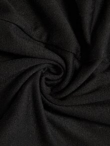 BamGleam Lace Waistband Split Flare Pants, Vintage Sexy Ruffle Trim Clubbing Party Black Summer - Black - View 10