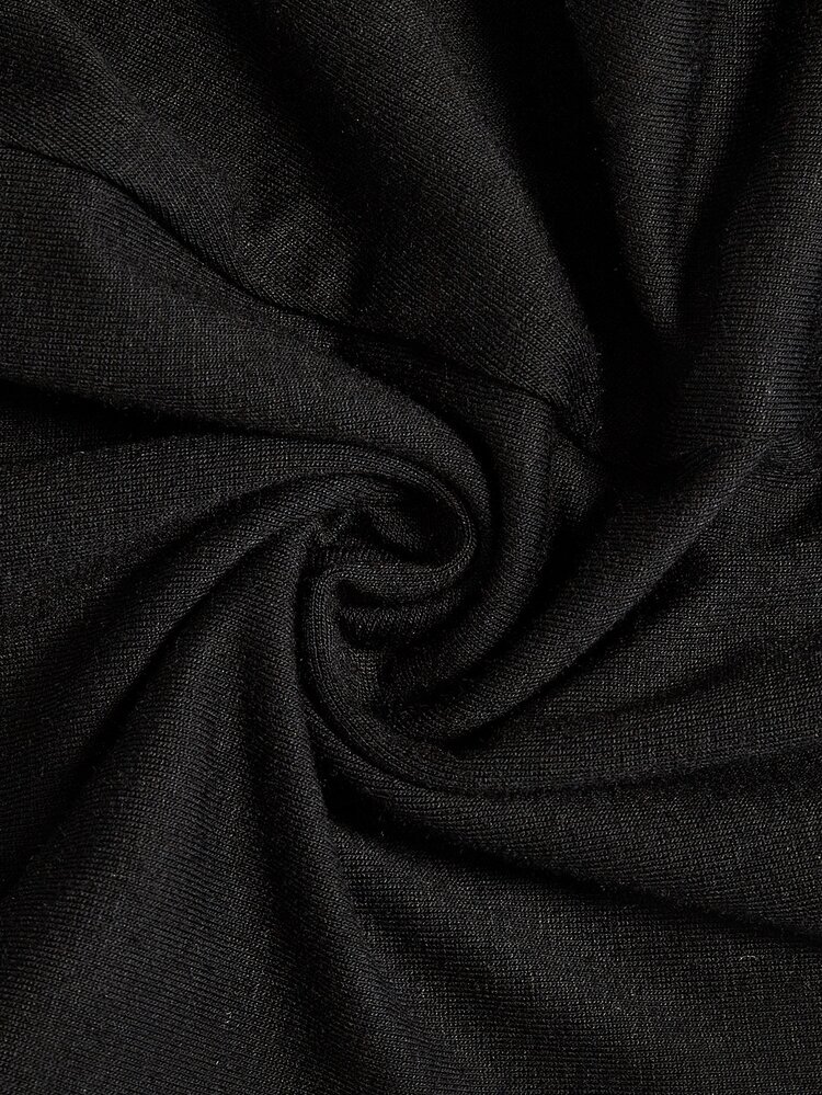 BamGleam Lace Waistband Split Flare Pants, Vintage Sexy Ruffle Trim Clubbing Party Black Summer - Black - View 9