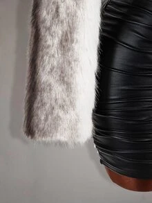 Amplova Women's Plush Fashion Versatile Winter Travel Faux Fur Coat - Grey - View 13