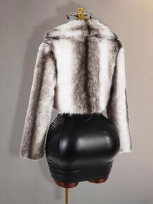 Amplova Women's Plush Fashion Versatile Winter Travel Faux Fur Coat - Grey - View 7