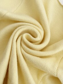 女童可愛灰色針織開襟毛衣，蕾絲飾邊、圓領、拼接長袖、蝴蝶結與鈕扣前襟，秋冬款 - 黃色 - 查看 9
