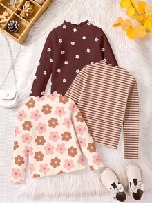 Young Girl Young Girl 3PCS Young Girls T-Shirts - Multicolor - View 2