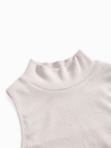 Modmama Maternity Solid Color Hollow Out Stand Collar Twist Front Long Sleeve Pink Autumn Elegant Baby Shower Pregnant Dress For Photoshoot Long Party Dress - Apricot - View 6