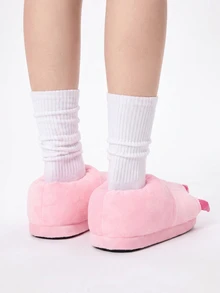 ROMWE Kawaii 趣味恐龍爪拖鞋 紅色爪子 防滑底 保暖拖鞋 女款 單一尺寸 男女通用 角色扮演鞋 搞怪趣味 萬聖節聖誕節居家保暖拖鞋 - 粉色 - 查看 5