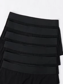 SHEIN Kids 6PCS Tween Boys Trunks - Black - View 6