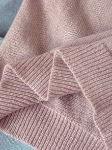 SHEIN Tween Girl Casual Home Pullover Sweater, Elegant Embroidery Lace Trim Heart Embroidery Loose Raglan Sleeve Pullover Sweater, Soft Comfortable Thickened Tween Girl - Pink - View 8