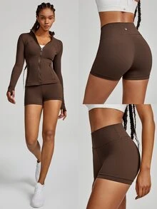 GLOWMODE 2.5" FeatherFit™ Ultra-Short Anti-Slip Biker Shorts Low Impact Casual Daily Gym  Workout - Cinnamoninspiration - View 7