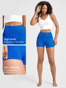 GLOWMODE 2.5" FeatherFit™ Ultra-Short Anti-Slip  Biker Shorts Low Impact Casual Daily Gym  Workout - Blue - View 3