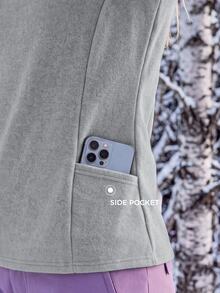 In My Nature Women's Autumn/Winter Casual Outdoor Fleece Jacket - Grey - View 3