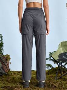 In My Nature Women's Detachable Zipper Outdoor Hiking Pant Sportswear Gym Workout Activewear Trousers For Autumn Winter - Dark Grey - View 8