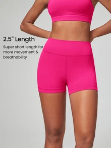 GLOWMODE 2.5" FeatherFit™ Ultra-Short Anti-Slip Biker Shorts Low Impact Casual Daily Gym  Workout - Tropical Pink - View 2