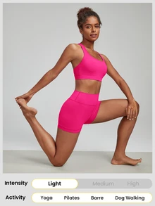GLOWMODE 2.5" FeatherFit™ Ultra-Short Anti-Slip Biker Shorts Low Impact Casual Daily Gym  Workout - Tropical Pink - View 5
