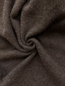 Roveilla Autumn/Winter Premium Slouchy Brown Back Button Decor Sweater Skirt - Coffee Brown - View 7