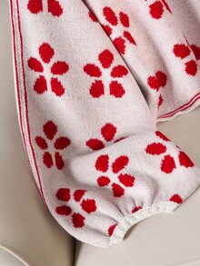 CosyJoli Sweater Pullover Longgar Lengan Panjang Kerah Bulat Model Batwing Motif Cetak Seluruh Permukaan untuk Wanita Ukuran Plus Musim Dingin - MultiWarna - View 5