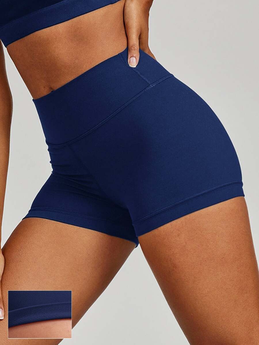 GLOWMODE 2.5" FeatherFit™ Ultra-Short Anti-Slip Biker Shorts Low Impact Casual Daily Gym Workout - Dark Blue - View 1