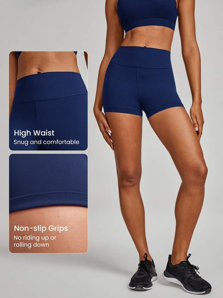 GLOWMODE 2.5" FeatherFit™ Ultra-Short Anti-Slip Biker Shorts Low Impact Casual Daily Gym  Workout - Dark Blue - View 3