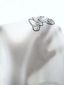 LOONEY TUNES X SHEIN Men's Letter Print V-Neck Short Sleeve T-Shirt Retro Color-Block Jersey - White - View 8