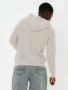 FORM&CHAOS Men's Fashion Denim Long Sleeve Loose Fit Hoodie Sweater - Khaki - View 5