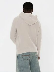 FORM&CHAOS Men's Fashion Denim Long Sleeve Loose Fit Hoodie Sweater - Khaki - View 2