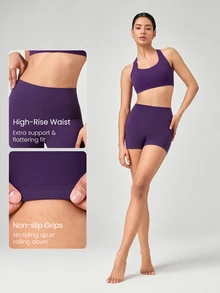 GLOWMODE 2.5" FeatherFit™ Ultra-Short Anti-Slip Biker Shorts Low Impact Casual Daily Gym Summer Workout - Violet Purple - View 3
