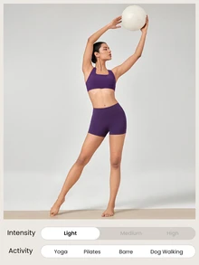 GLOWMODE 2.5" FeatherFit™ Ultra-Short Anti-Slip Biker Shorts Low Impact Casual Daily Gym Summer Workout - Violet Purple - View 5
