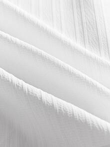 FeverCity Men's Solid Color Casual Versatile Daily Wear Shirt - White - View 6