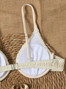 Swim Basics 솔리드 언더와이어 비키니 수영복 - 베이지 - 보기 4