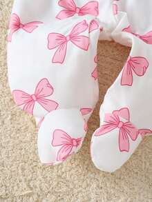 Celana Panjang Bayi Baru Lahir Lengan Panjang Rajut Lembut Lucu untuk Bayi Perempuan Netral Gender dengan Motif Pita, Kelinci, Hati, dan Bunga, Hadiah Terbaik untuk Pakaian Tidur, Warna Putih - MultiWarna - View 8