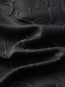 SHEIN Kids Baby Boy Casual Textured Fabric Letter Graphic Collar Long Sleeve Sweatshirt, Comfortable Fashion Minimalist Practical Versatile Soft,Fall School - Black - View 5
