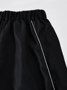 SHEIN Teen Girls Fall Outfits Fall Tops 2pcs/Set Round Neck Black Teenager Casual Streetwear Y2k Outfit, Holiday Outfits, Comfortable Gifts - Black - View 10