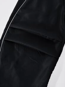 SHEIN Teen Girls Fall Outfits Fall Tops 2pcs/Set Round Neck Black Teenager Casual Streetwear Y2k Outfit, Holiday Outfits, Comfortable Gifts - Black - View 9