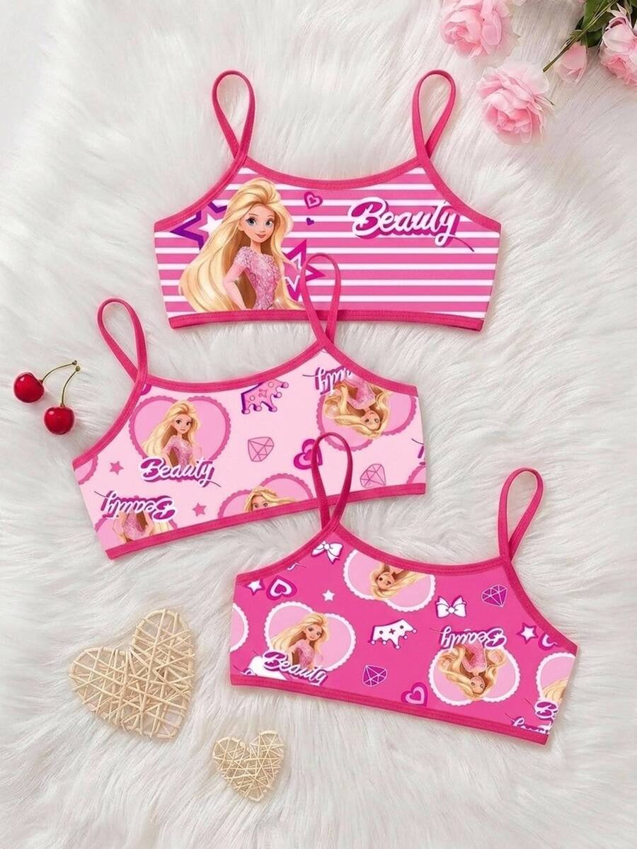 Set 3 Potong Celana Dalam Anak Perempuan Remaja Lucu Minimalis Ramah Kulit Lembut untuk Masa Pertumbuhan Siswa - Putih - View 1