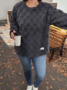 Comfylo Plus Size Women's Warm Tops For Autumn/Winter Fall Formal Home Wear Grey Casual Elegant - Grey - View 9