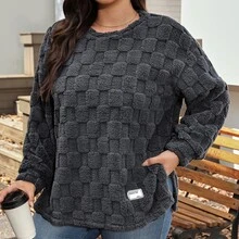 Comfylo Plus Size Women's Warm Tops For Autumn/Winter Fall Formal Home Wear Grey Casual Elegant - Grey - View 10