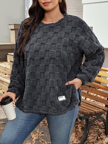 Comfylo Plus Size Women's Warm Tops For Autumn/Winter Fall Formal Home Wear Grey Casual Elegant - Grey - View 7