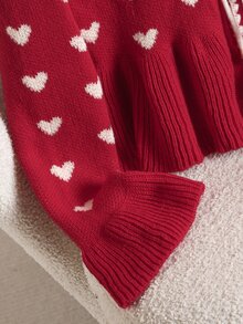 Story & Sage Women's Fashion Jacquard Tie-Up Decor Ribbed Sweater - Red - View 5
