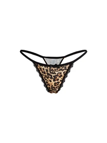 AltBold 3pcs/Set Women's Lace Patchwork Printed Thong Panties - Multicolor - View 3