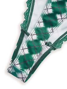 AltBold 3pcs/Set Women's Lace Patchwork Printed Thong Panties - Multicolor - View 10