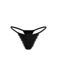 AltBold 3pcs/Set Women's Lace Patchwork Printed Thong Panties - Multicolor - View 7