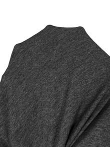 Shapeblank Plus Size Women's Solid Color Round Neck Short Sleeve Pocket Casual Loose Fit Dress - Black - View 8