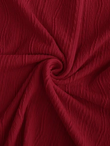 Shapeblank Plus Size Autumn/Winter Casual Solid Textured T-Shirt Fall - Red - View 6