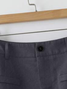 Rosivaux Minimalist Commuter Spring/Summer New Versatile Fashion A-Line Waist Slimming Niche Design Black Bodycon Skirt For Women - Dark Grey - View 6