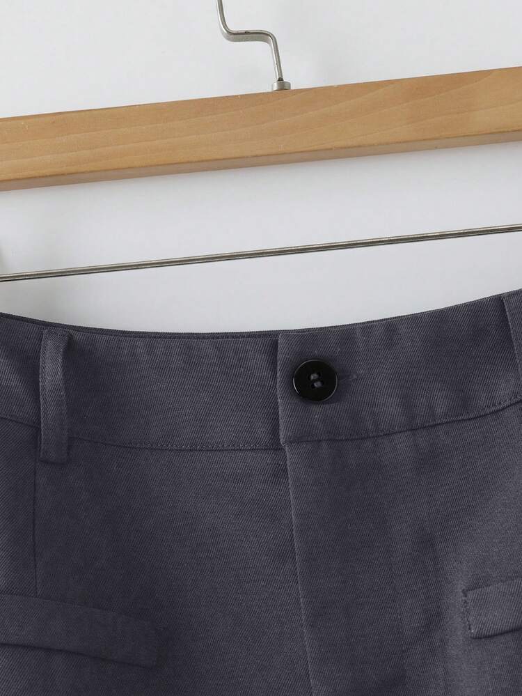 Rosivaux Minimalist Commuter Spring/Summer New Versatile Fashion A-Line Waist Slimming Niche Design Black Bodycon Skirt For Women - Dark Grey - View 6