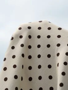 Momance 印花棕色波點開衩洋裝，荷葉袖，休閒孕婦優雅夏季女款長洋裝，保守野餐復古 Bubu 洋裝 - 彩色 - 查看 7