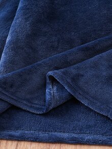 SHEIN 2件組兒童大童男孩休閒日常百搭舒適刺繡圓領長袖上衣＋寬鬆格紋保暖內裡睡褲長褲居家服套裝 - 藍色 - 查看 3
