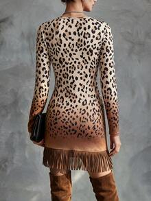Omancia Gaun Berumbai Motif Leopard - MultiWarna - View 2