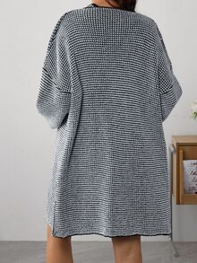 Momance Maternity Casual Round Neck Sweater Dress And Cardigan Set, Autumn/Winter - Multicolor - View 3