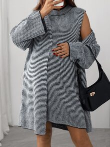 Momance Maternity Casual Round Neck Sweater Dress And Cardigan Set, Autumn/Winter - Multicolor - View 6