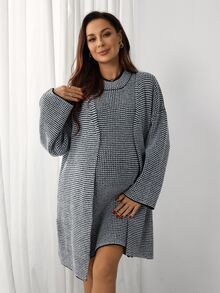 Momance Maternity Casual Round Neck Sweater Dress And Cardigan Set, Autumn/Winter - Multicolor - View 8